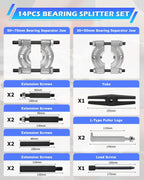 14Pcs Bearing Separator Puller Set, Bearings Splitters Puller Tool