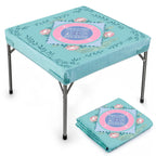 Mahjong Table Cloth, 34 x 34 Inch Square Felt Card Table Cover, Lotus Print