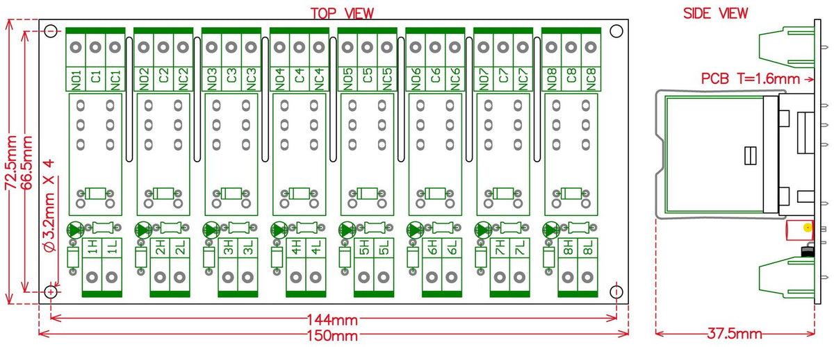 Electronics-Salon DIN Rail Mount AC/DC 24V Control 8 SPDT 16Amp Pluggable Power Relay Module, G2R-1-E