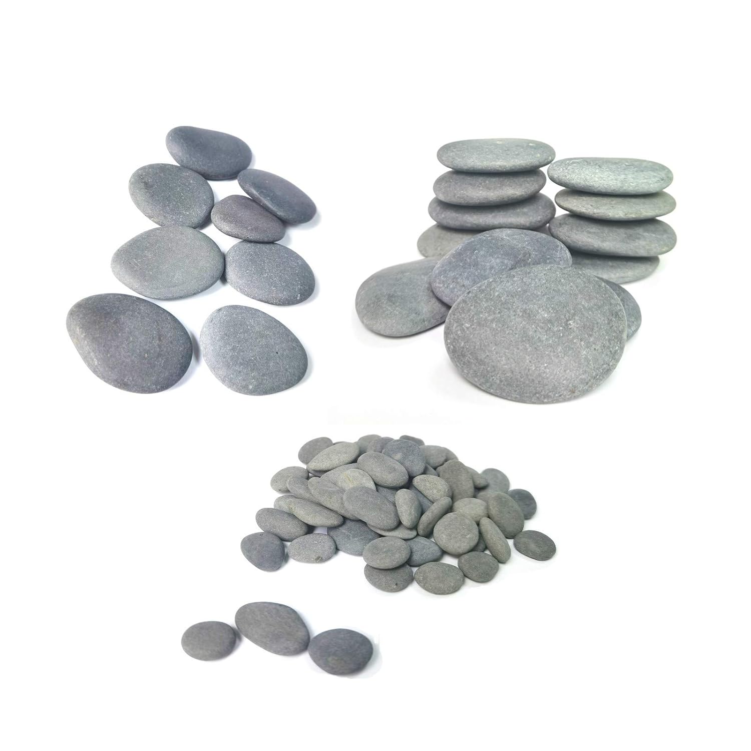 120 Pcs Painting Rocks, DIY Rocks Flat & Smooth Kindness Rocks for Arts, Crafts, Decoration, Medium/Small/Tiny Rocks