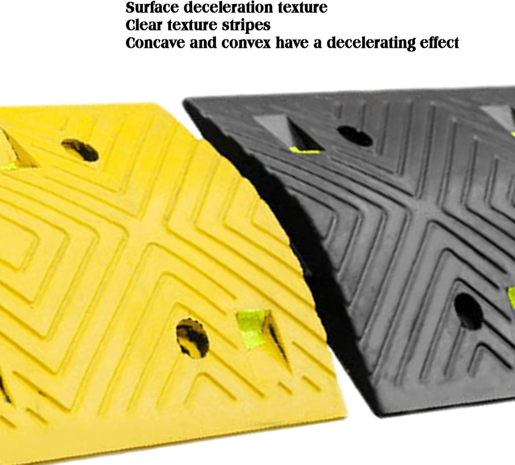 Rubber Speed Bumps,with Screws Deceleration Equipment,Wheel Stop Stoppers for Car,Truck,Trailer,and Garage,Industry
