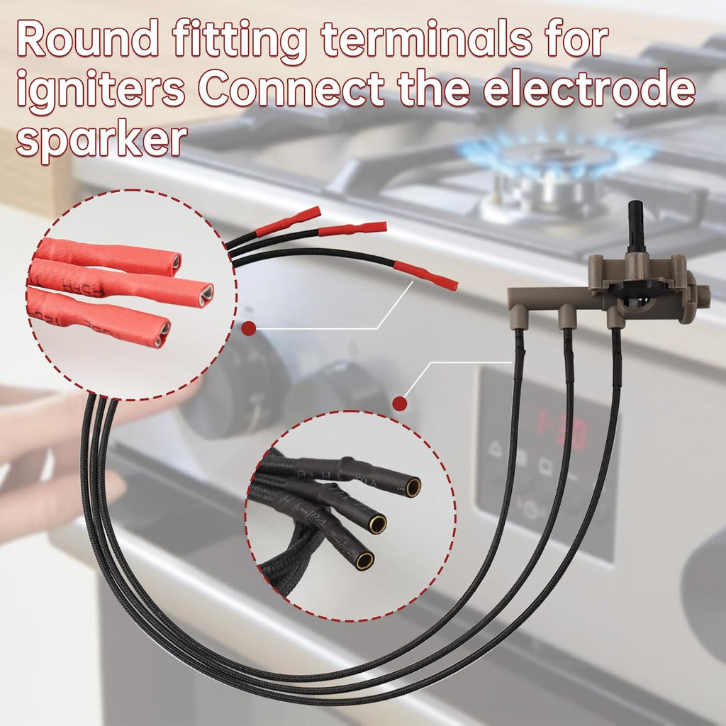 RV Stove Piezo Ignition Wires Replace for Atwood RV Stoves Parts 57553, Fits for Atwood, Wedgewood, Dometic, Suburban, Magic Chef Etc 3 Burner RV Stoves(Ignitor Wires 22” Long 3 Pack)