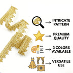 Gold Gimp Trim, Light Gold, 1 Inch Wide x 12 Yards