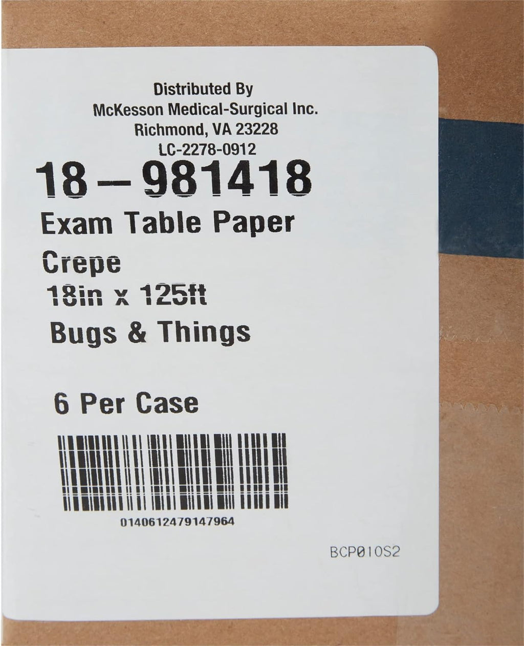 Exam Table Paper, Barrier Protection, White, 18 in x 125 ft, 6 ct | Crepe Pediatric Table Paper