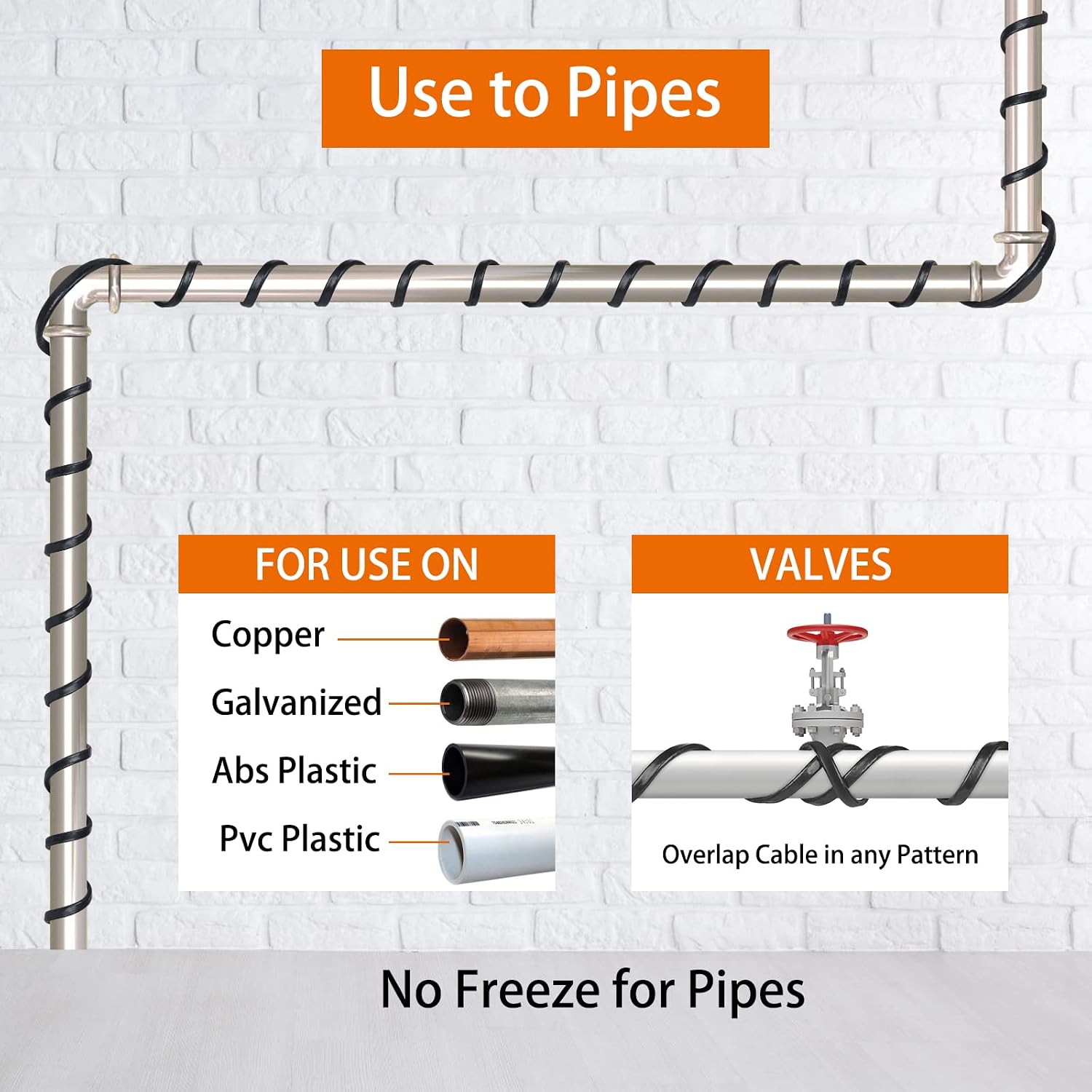 30FT Pipe Heat Tape, -40°F Freeze Protection,Heat Tape for Water Pipes | Heat Tape for Water Pipes,Freeze Protected