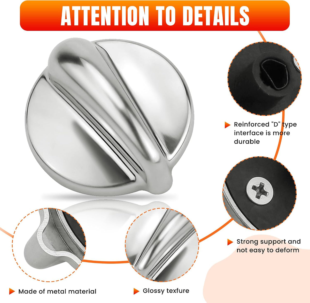 AMI PARTS WB03K10303 Gas Stove Knobs Fit for G-E Profile Stove Knobs
