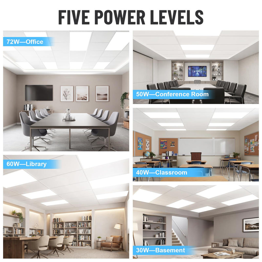 6 Pack 2x4 FT Surface Mount Led Flat Panel