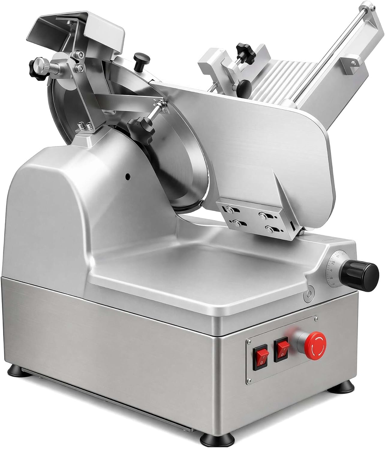 Commercial Meat Slicer, 550W Meat Slicer Machine for Home with 10" High-Hardness Carbon Steel Blade, 0-0.43"