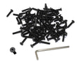 iexcell 100 Pcs M3 x 16mm Thread Pitch 0.5 mm Alloy Steel 12.9 Grade Hex Socket Flat Head Cap Screws Bolts Kit, Black Oxide Finish