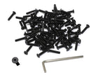 iexcell 100 Pcs M3 x 16mm Thread Pitch 0.5 mm Alloy Steel 12.9 Grade Hex Socket Flat Head Cap Screws Bolts Kit, Black Oxide Finish