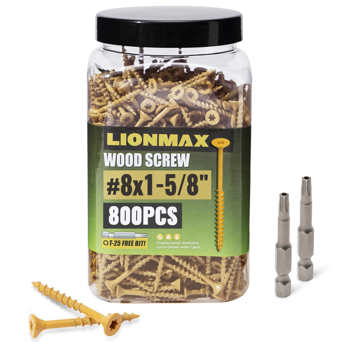 Deck Screws #8 x1-5/8 Inch, Exterior Wood Screws, 800 PCS, Tan