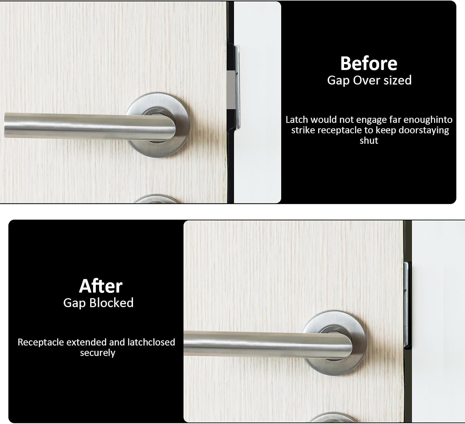 Door Strike Plate Shim, Universal Standard Door Strike Plate with Shim, | Set of 3 Different Thickness Stainless