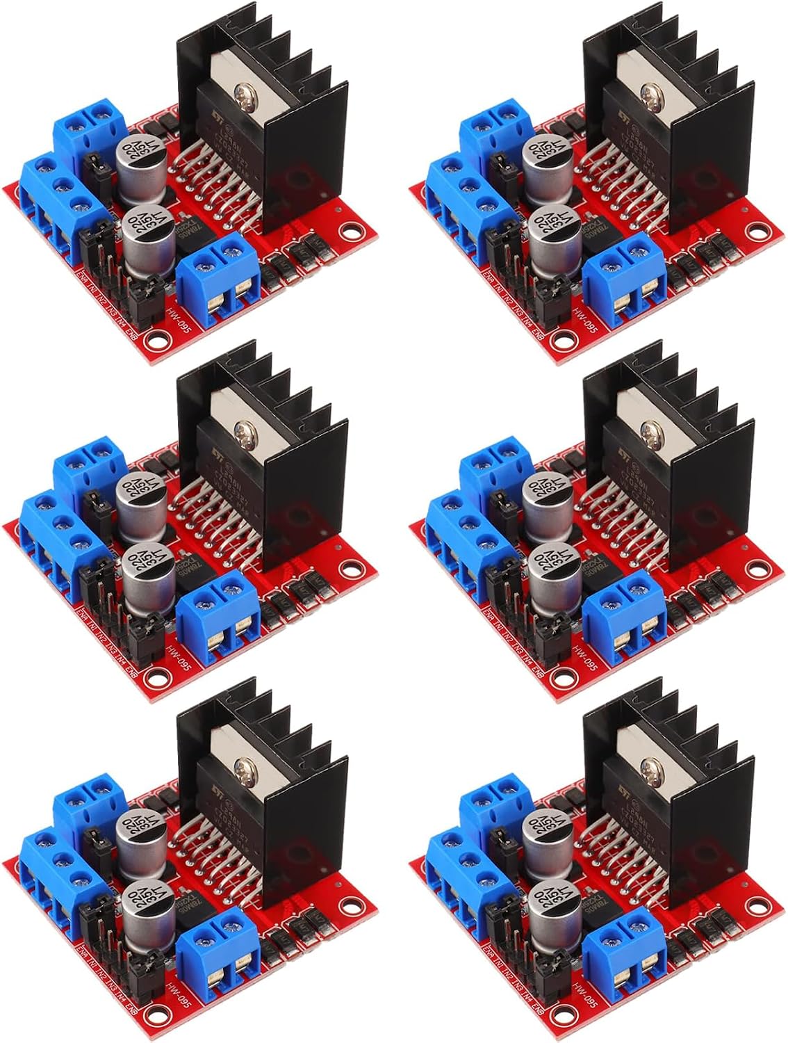 6-Pack L298N Motor Driver Dual H-Bridge, 3.3V/5V Logic