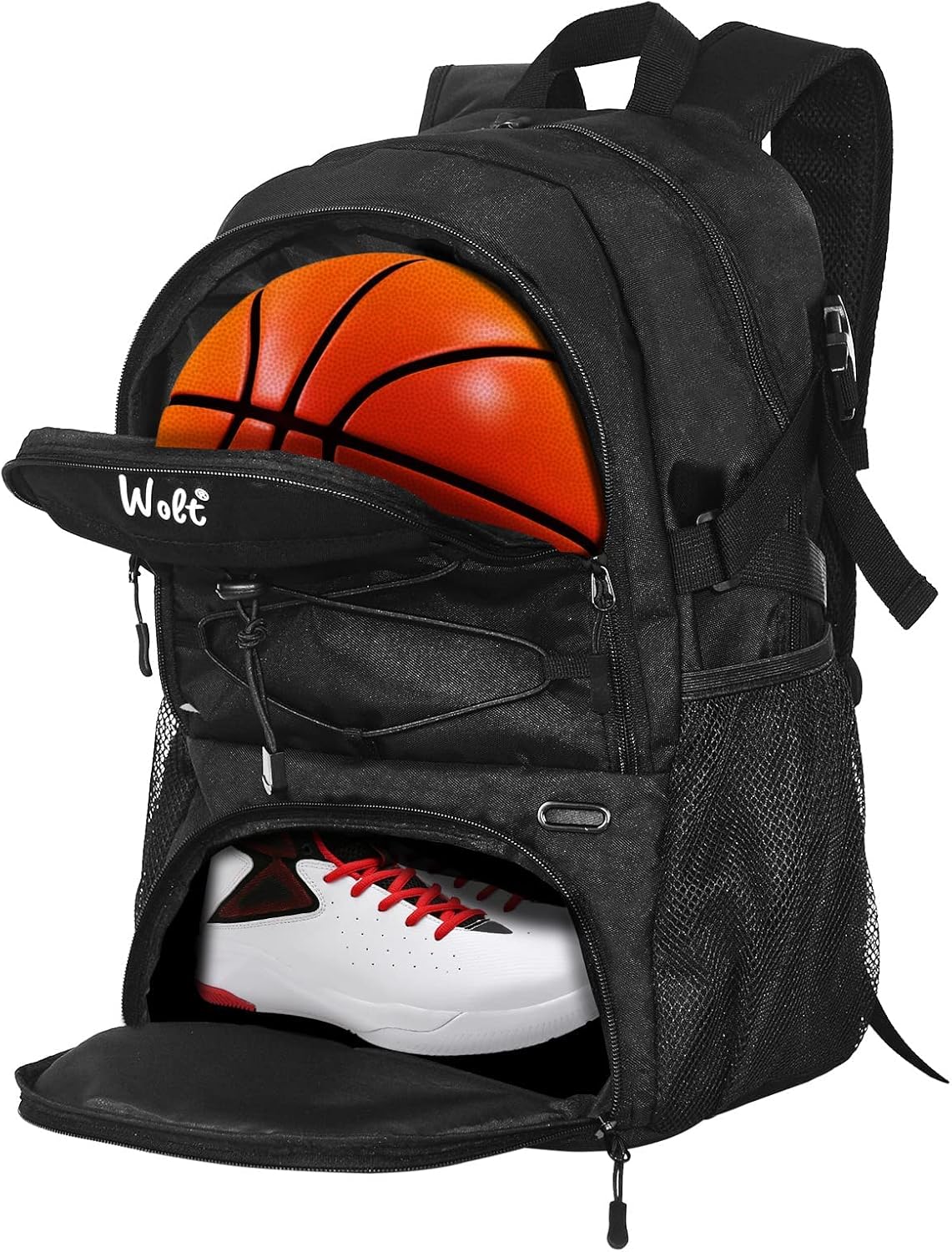 Basketball Backpack Large Sports Bag with Separate Ball Holder & Shoes Compartment, Best for Basketball, Soccer,Gym