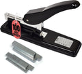 Heavy Duty Commercial Stapler with 2,000 Staples, Black Polished Steel, 100 Sheet High Capacity, Rounded Ergonomic