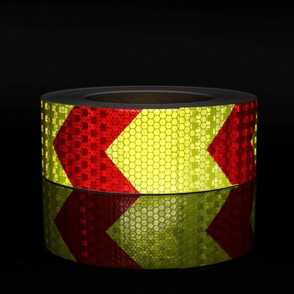 Arrow Reflective Tape for Trailers, Red/Yellow, 2in x 100ft