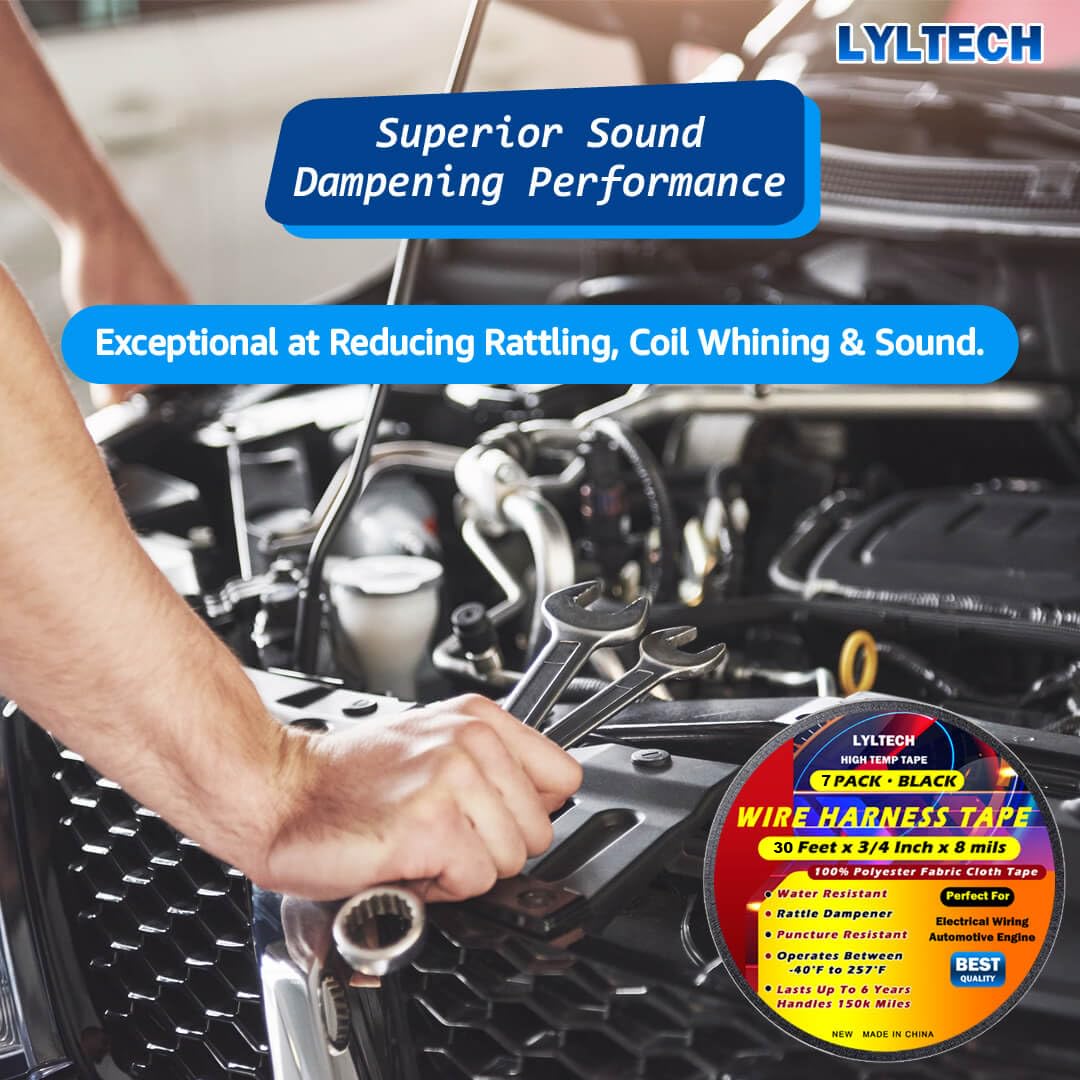 Polyester Cloth Tape for Automotive Wire Harness 7 Rolls