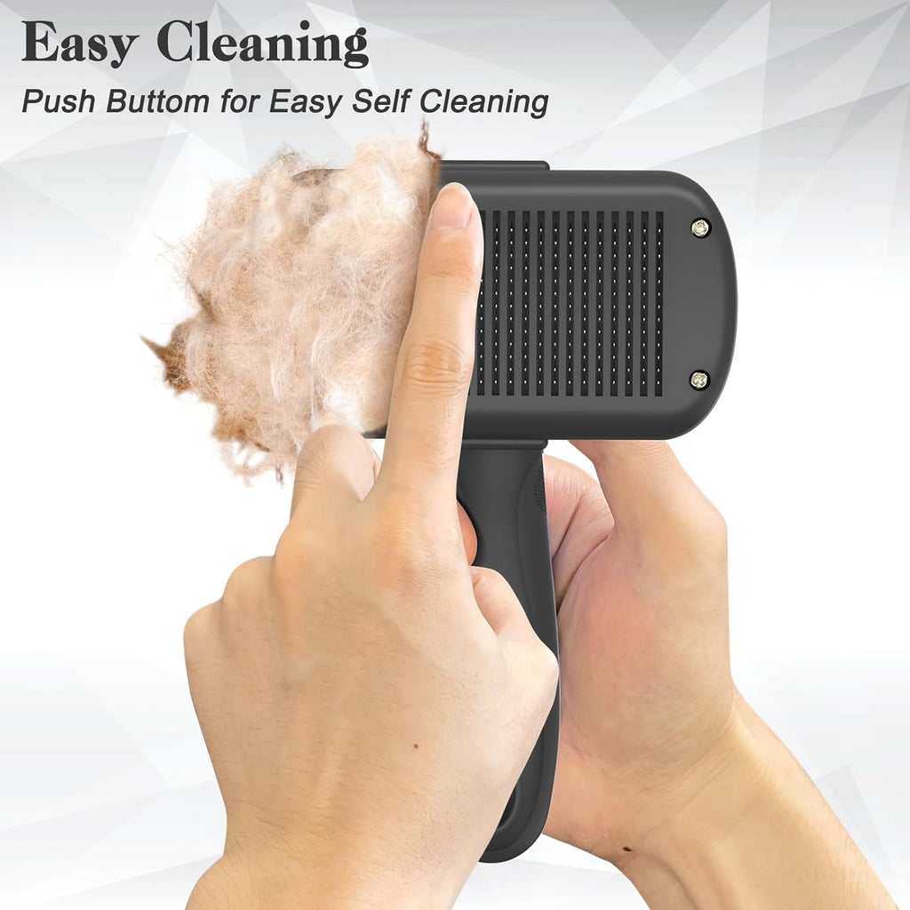 Self Cleaning Shedding Brush - Skin Friendly Grooming Tool for Dogs, Cats, and Puppies, Deshedding and Hair Removal