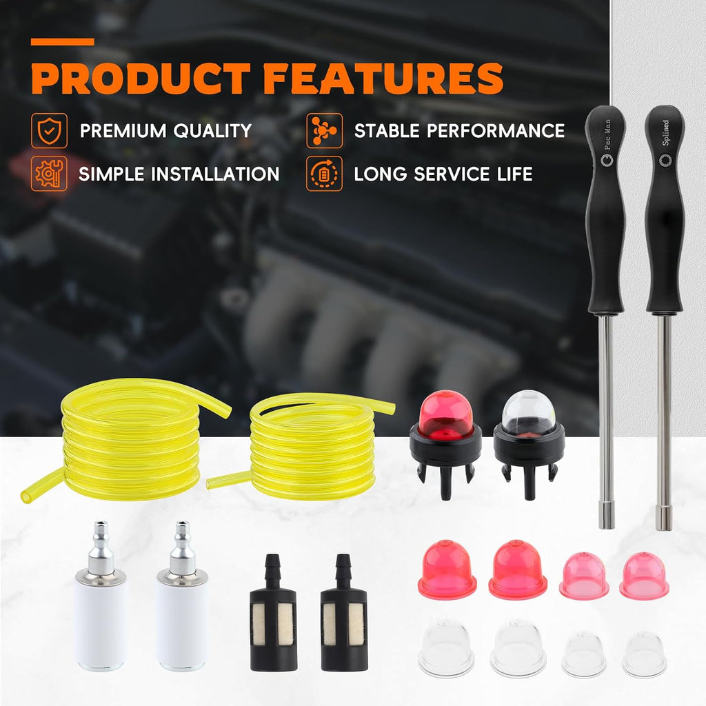 GoaMotors 4 Size 4 Feet Long Small Engine Fuel Line Hose Primer Bulb Kit