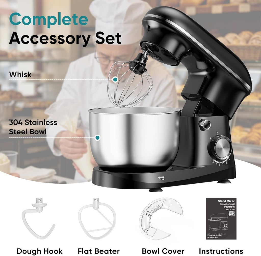 4.2 Qt Stand Mixer, 10-Speed Tilt-Head Electric Mixer for Baking | Include Dough Hook, Whisk, Flat Beater & Splash