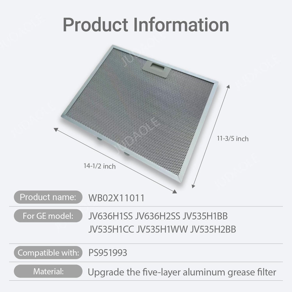 wb02x11011 Part Number Grease Filter Compatible with GE Range Hood(OEM Replacement)
