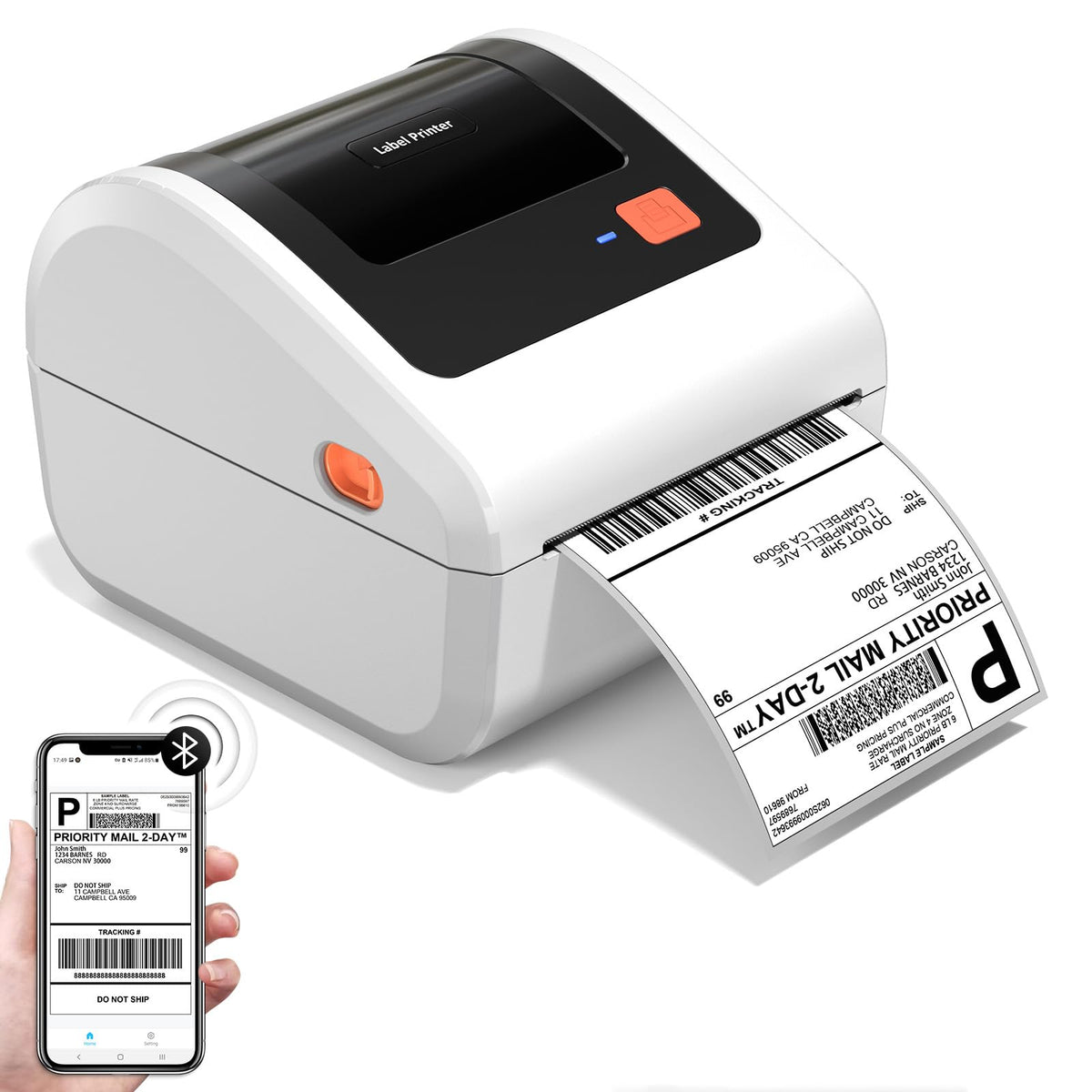 Bluetooth Thermal Label Printer with Built-in Label Bin 30pcs Label