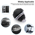 Twidec/6Pcs 12mm Momentary Push Button Switch 1/2" Mounting Hole On Off Mini Round Waterproof Black with Pre-soldered Wires PBS-33B-BK-X