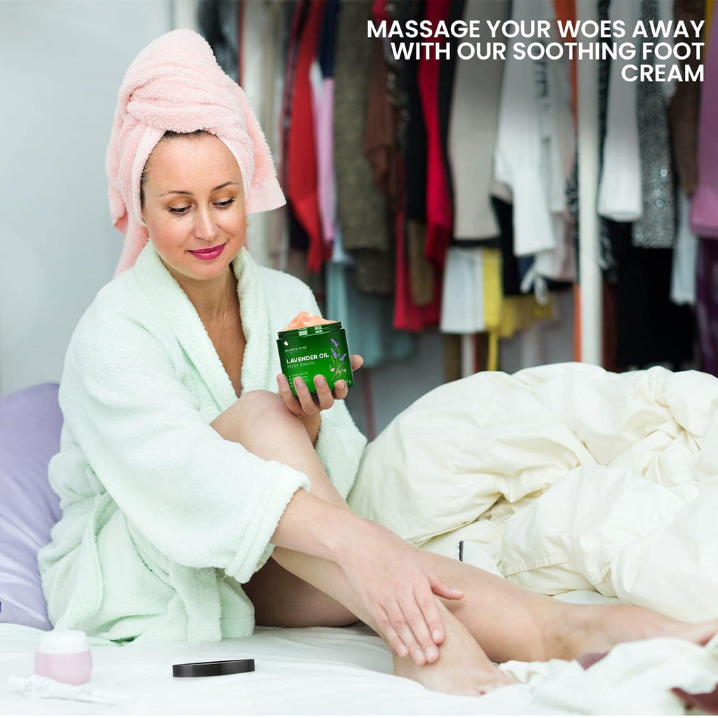 Lavender Oil Foot Cream, Warming Cream - Calluses, Dry Cracked Feet, Hands, Heels, Elbow, Nails, and Knees - Softens