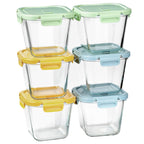 Borosilicate Glass Soup Containers with Lids, 4 Cup/32 oz, 6 Pack