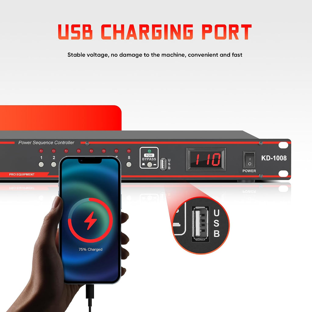 Power Conditioner for Audio Equipment, Rack Mount Power Sequencer