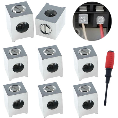 QAZXCDEW- 8 Pieces #4-2/0 Neutral Lug Kit Aluminum Ground Lug Circuit Breaker Ground Lugs for Electrical Connections