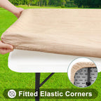 Rectangle Table Cloth, Waterproof Plastic Table Cover for 6FT Tables