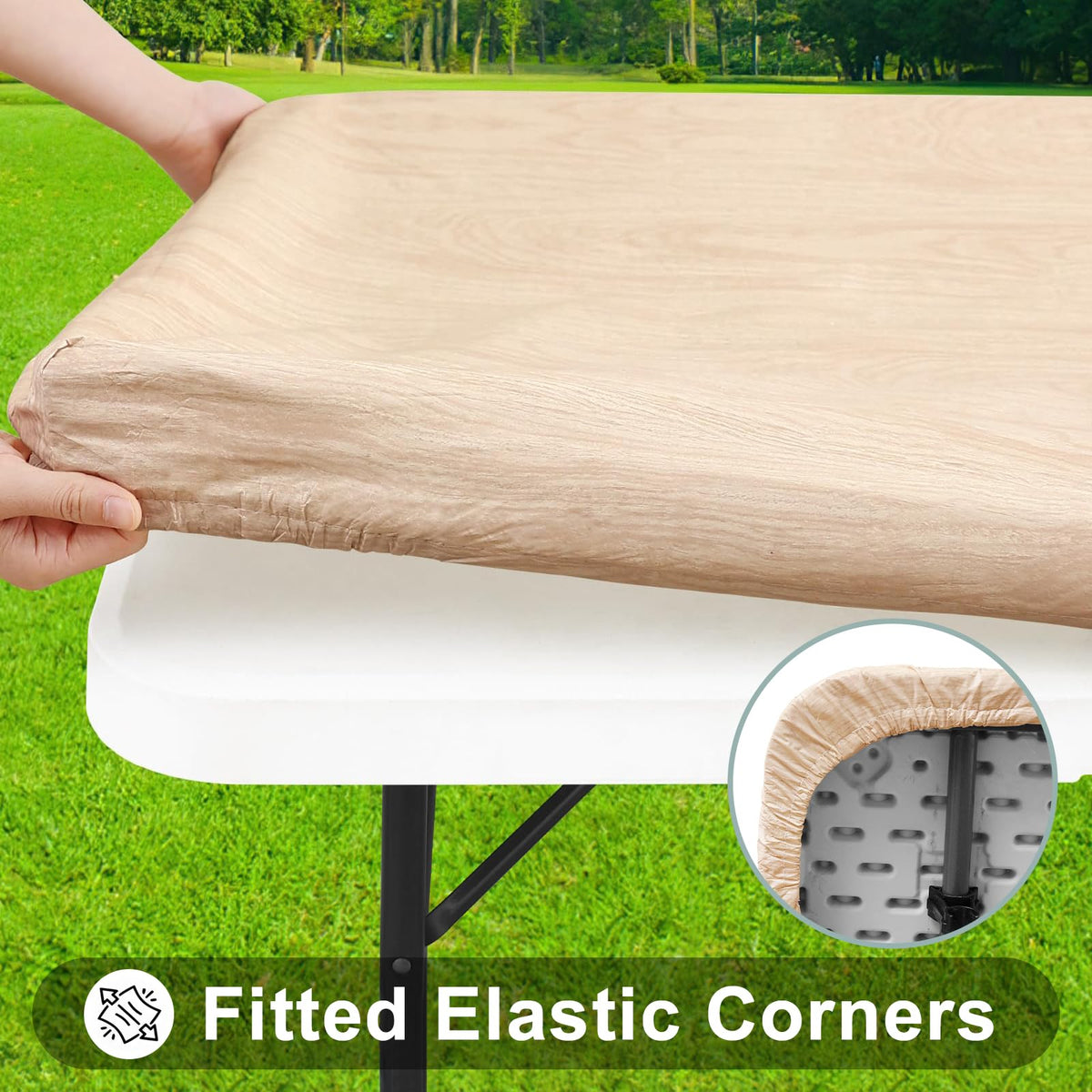 Rectangle Table Cloth, Waterproof Plastic Table Cover for 6FT Tables