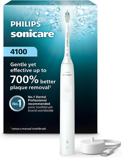 4100 Series Electric Toothbrush - Sonic Toothbrush with Advanced Sonic Technology, Pressure Sensor, Two Intensity