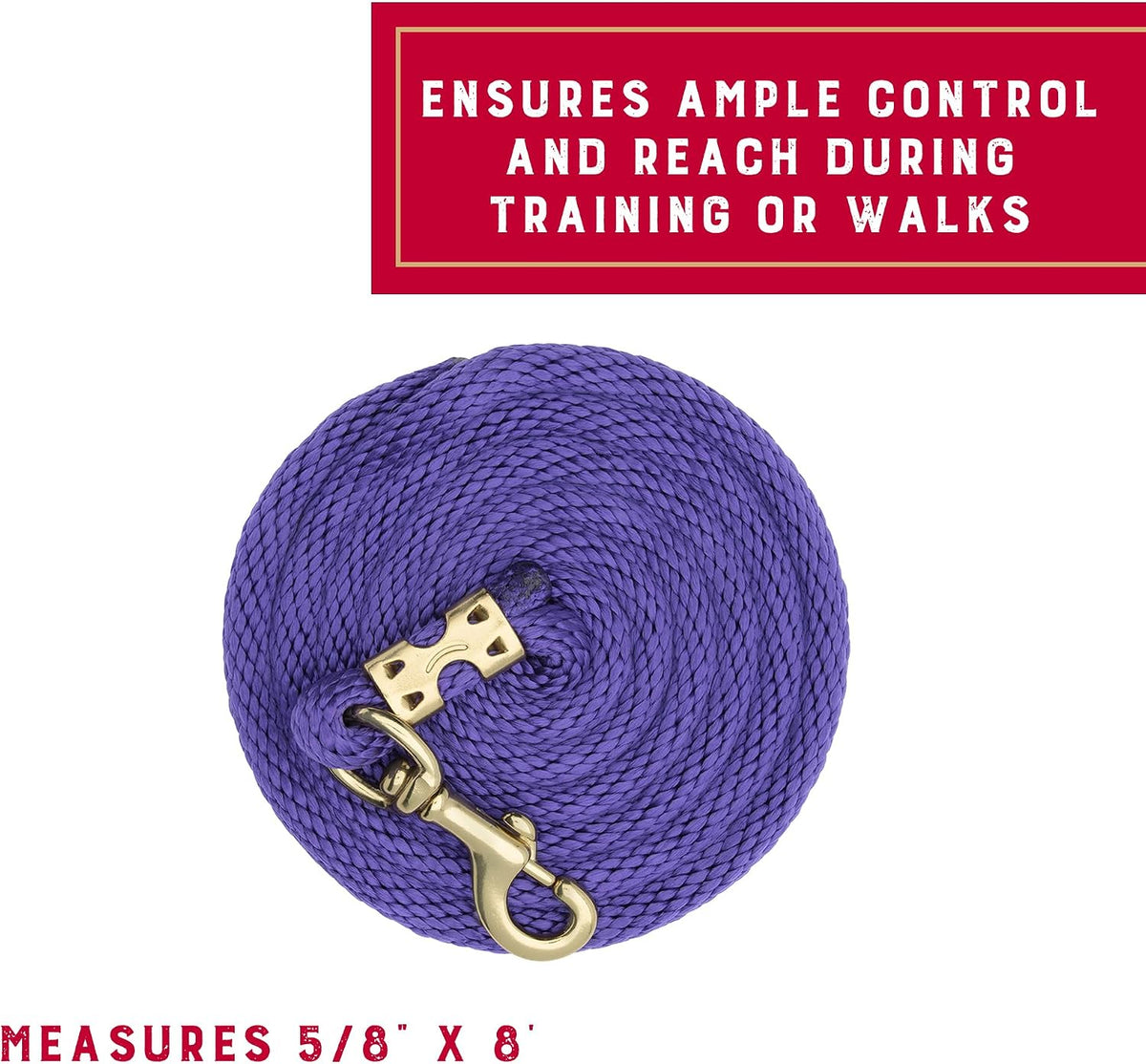 8' Horse Lead Rope with Brass-Plated Snap