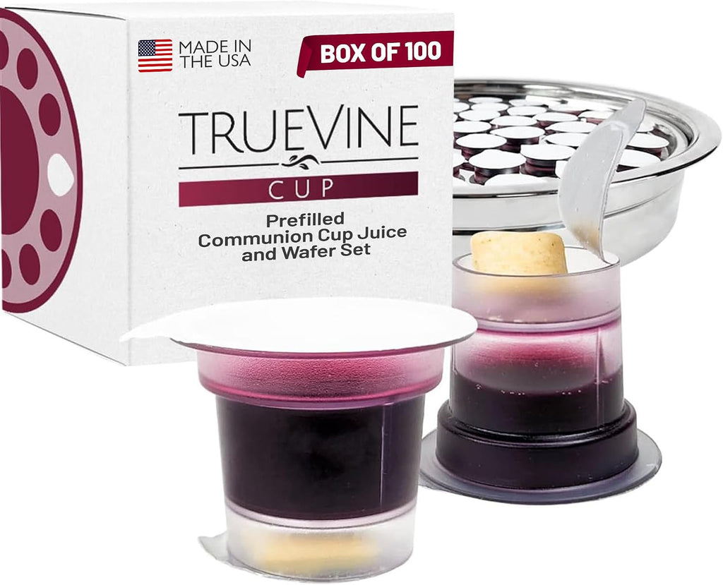 Cup Top & Bottom Prefilled Communion Cups & Wafer Set (100 Count)