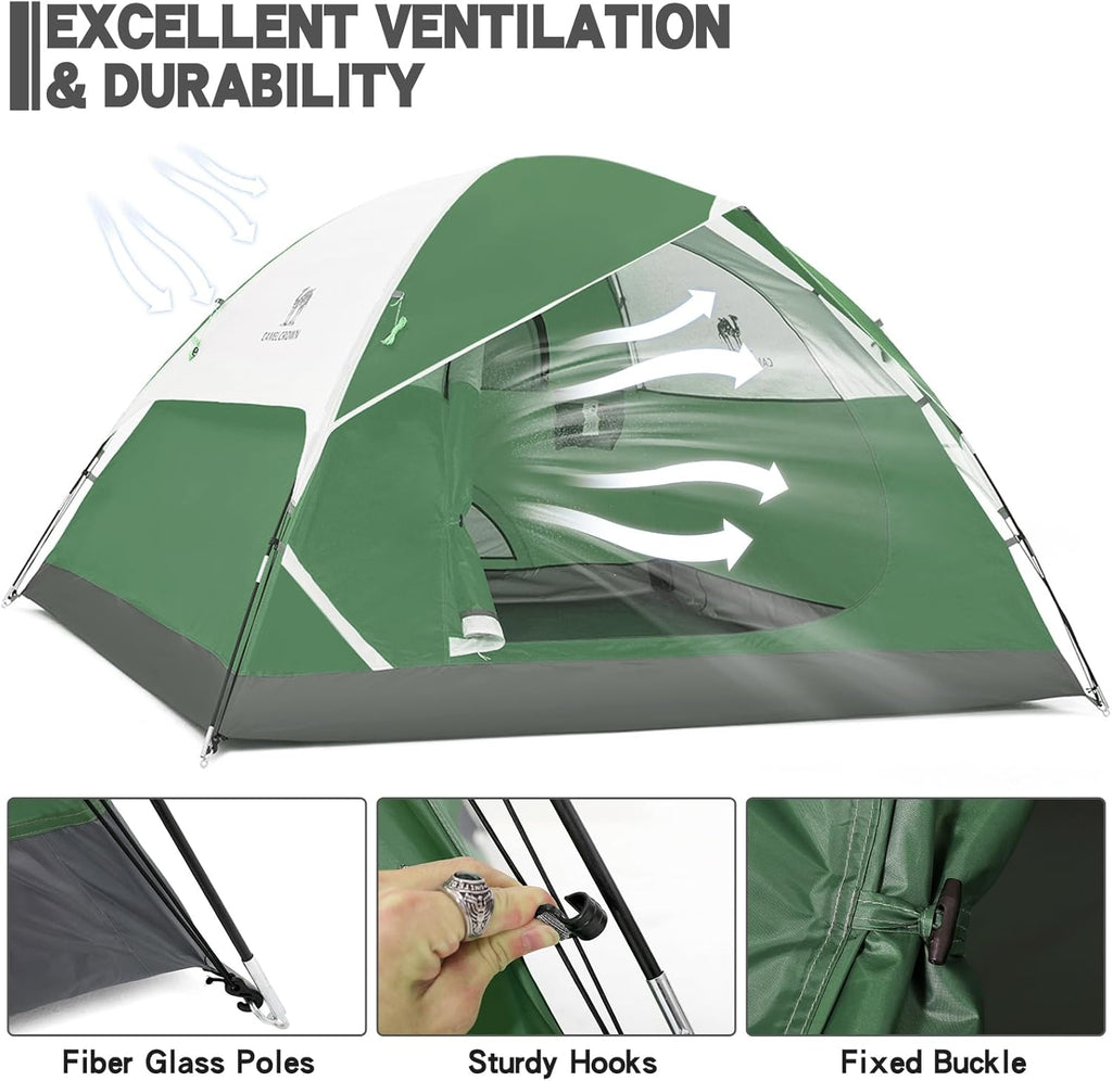 Tents for Camping 2/3/4/5 Person Camping Dome Tent, Waterproof,Spacious, Lightweight Portable Backpacking Tent for