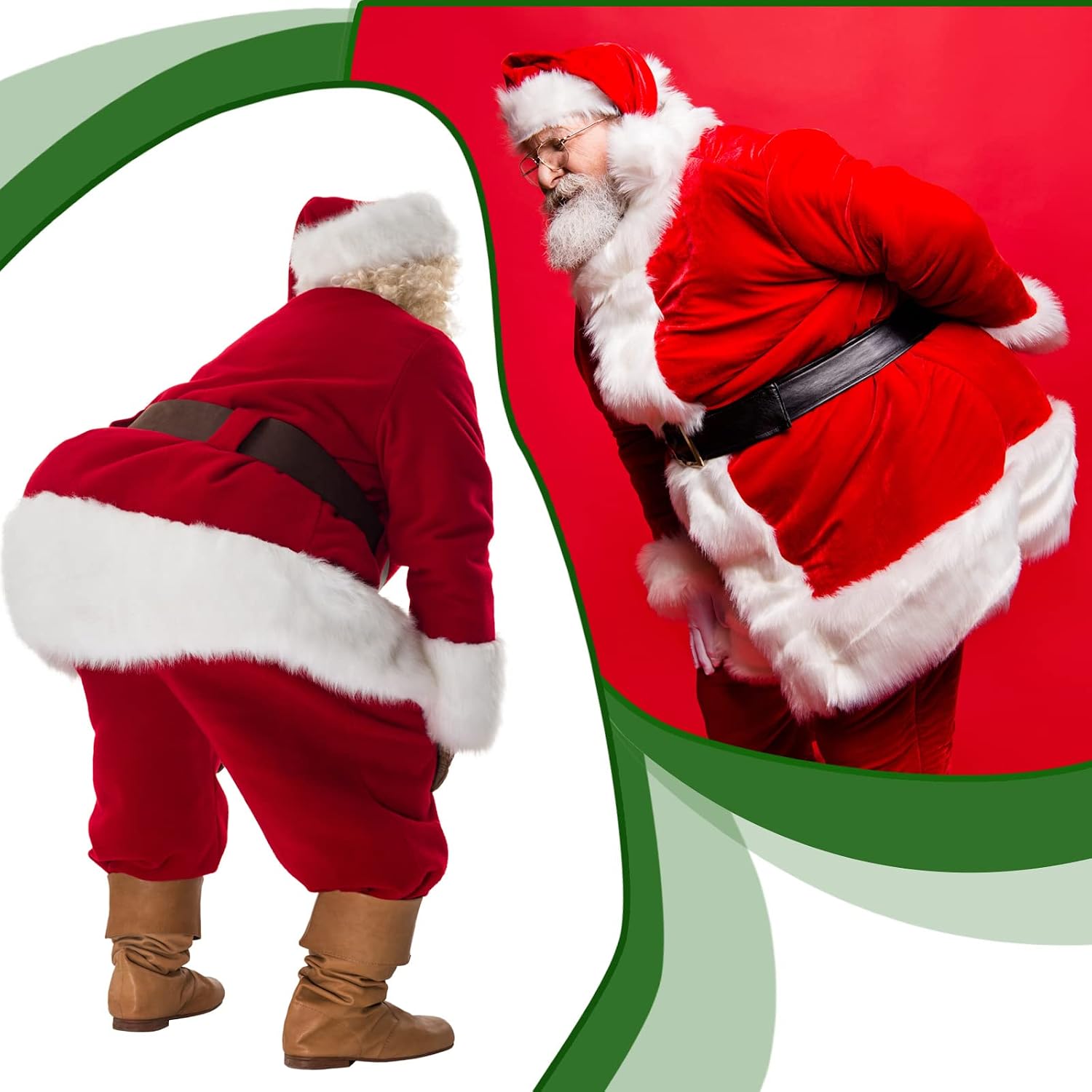 Fat Suit Old Lady Halloween Costume for Women Men Adults | Padded Fat Belly Design, Granny Grandma and Santa Claus