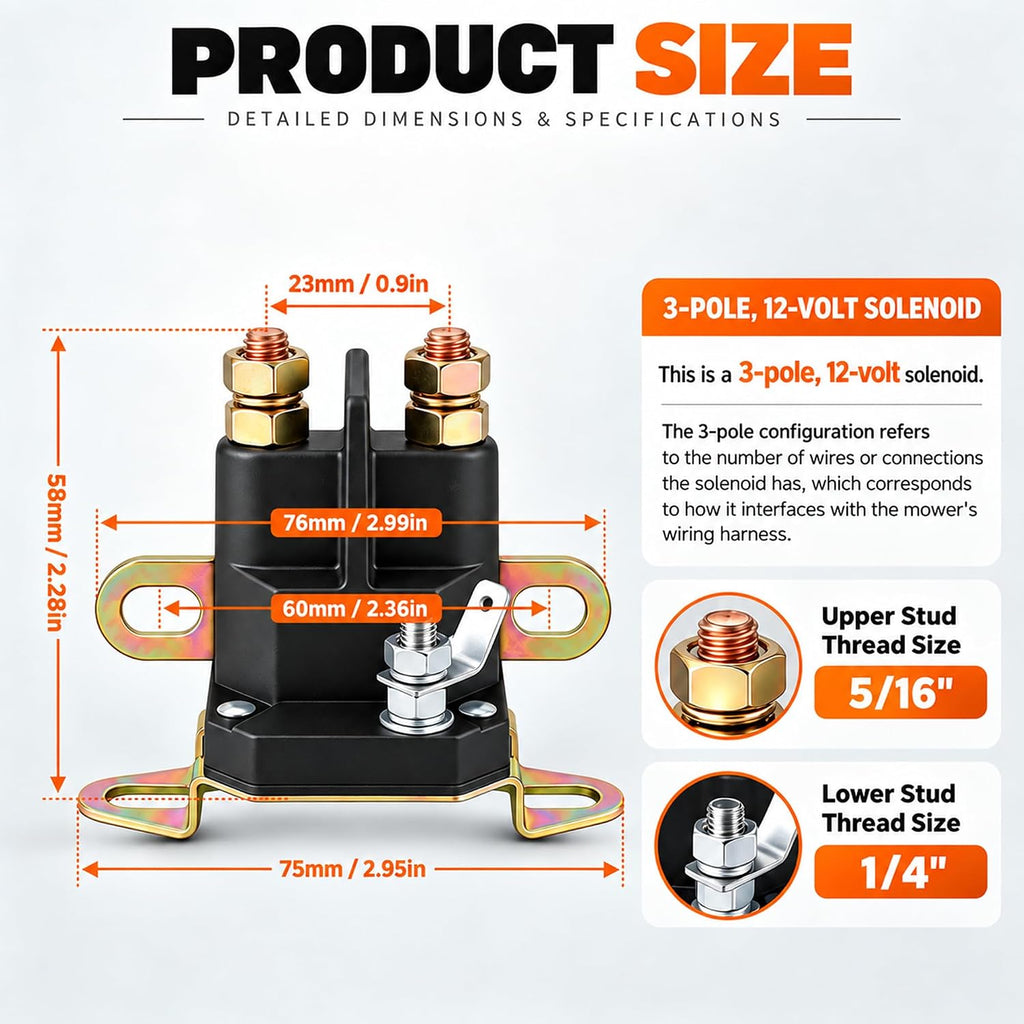 Gashwer 12V Starter Solenoid Compatible with Bad Boy Mowers ZT, CZT, MZ 108-5349-00 Ariens 03057700 MTD Cub Cadet 925-1426A 725-1426 925-1426 725-0771 925-0771
