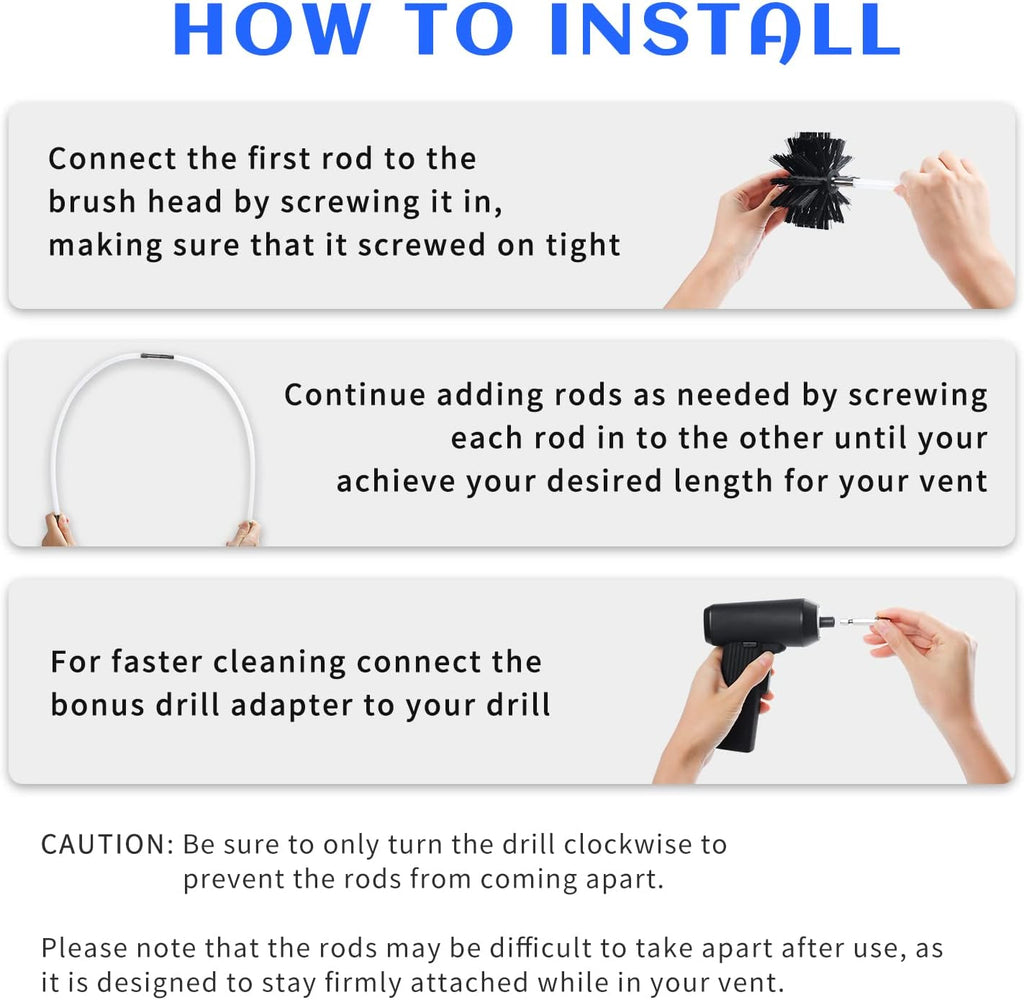 Dryer Vent Cleaner Kit Chimney Sweep Cleaning Tools Pellet Stove Cleaner Kit Air Dryer Duct Fireplace Brushes for