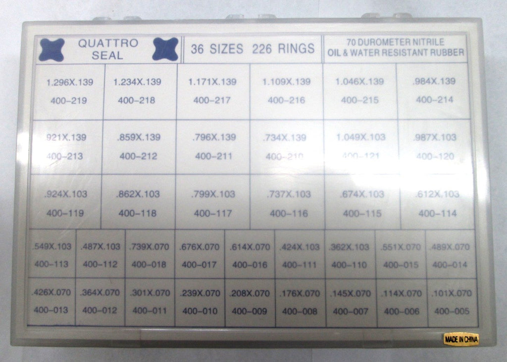 568-ORK-QUAD - Quad Ring Kit 36 Sizes - 226 Total Quad Rings.