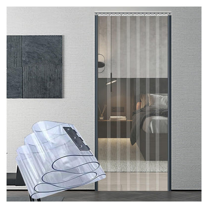 Plastic Strip Door Curtain PVC Transparent Door Curtain, 2.5mm Vinyl Waterproof Tarpaulin, Bathroom Kitchen Cold