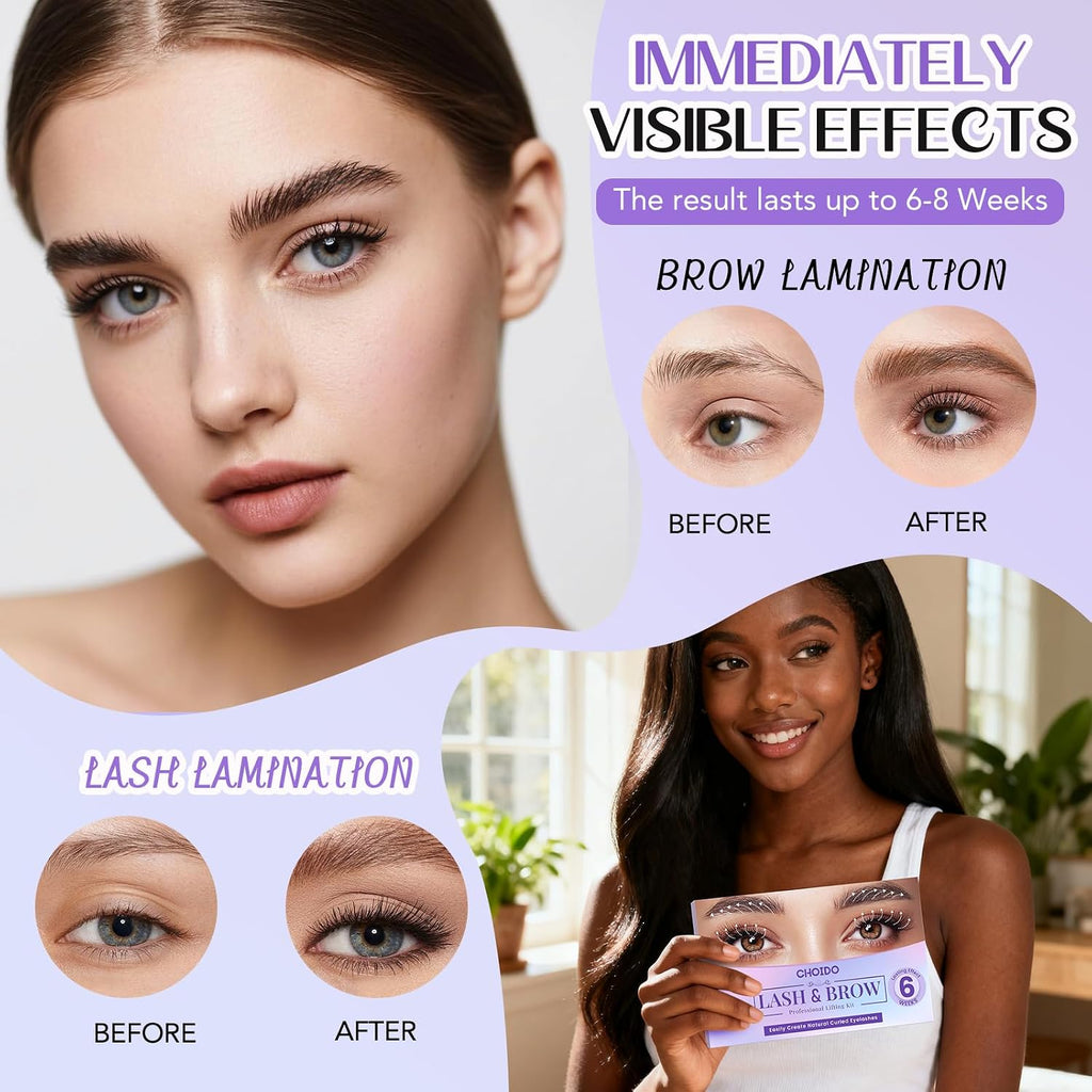 Lash Lift Kit - Eyelash Perm Kit - Eyebrow Lamination Kit, 2 in 1 Professional Eyelash Curling Lash Extension &