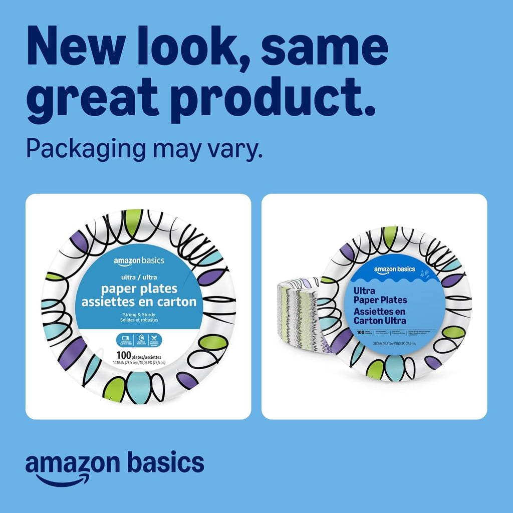 Ultra Paper Plates, 10 Inch, Disposable, 100 Count, Packaging May Vary