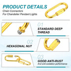 MECCANIXITY Chain Connectors 5mm Thick Gold 3Pack