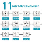 AMZCNC Wire Rope Crimping Tool Swaging Tool 3/64-3/16 Ferrules Cutter Kit