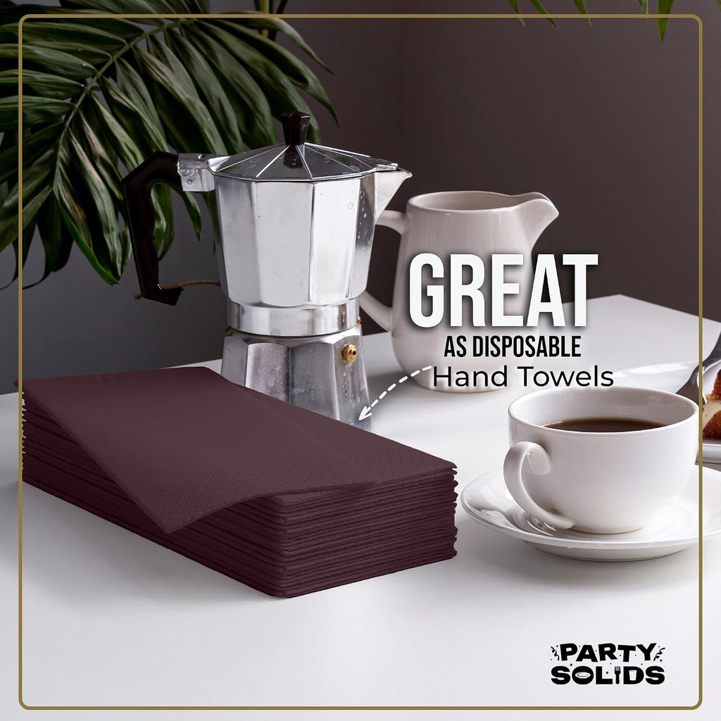Brown Dinner Napkins Disposable 8"x4" Paper Napkins 40 Pcs