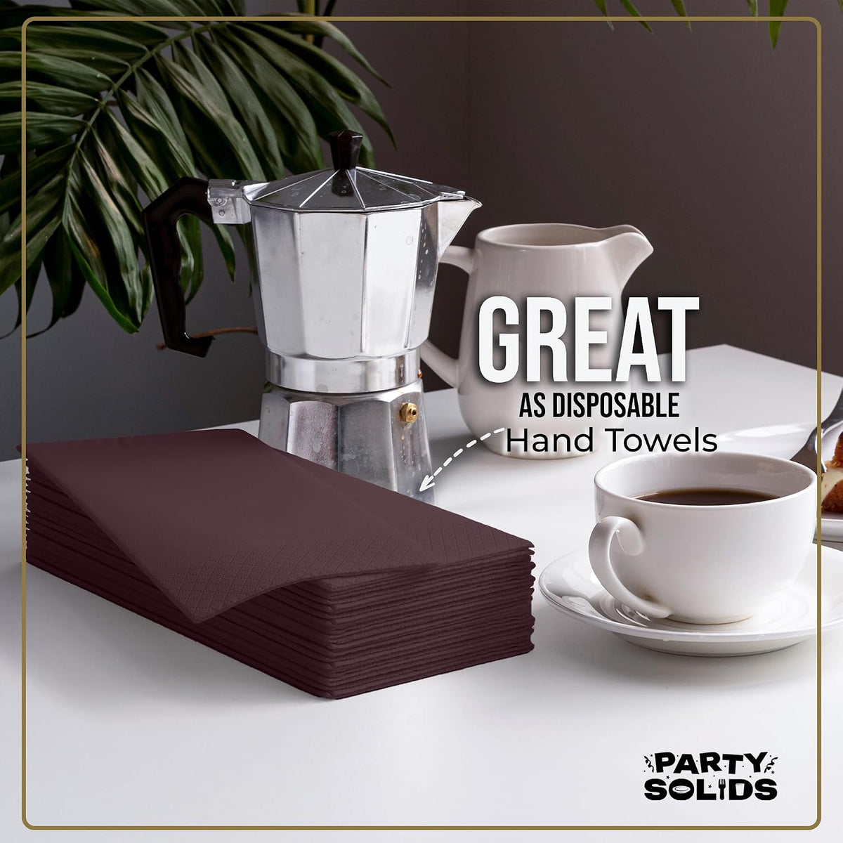 Brown Dinner Napkins Disposable 8"x4" Paper Napkins 40 Pcs