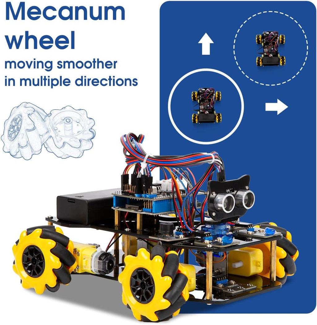 Smart Robot Car Kit Compatible with Arduino, Robotics for Kids Ages 8-12 12-16, Electronic Programming Project/STEM