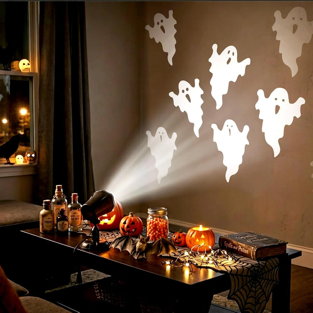 Halloween Projector Lights, Rotating Ghost Projector Halloween Decorations Outdoor, Dynamic Ghost Projector